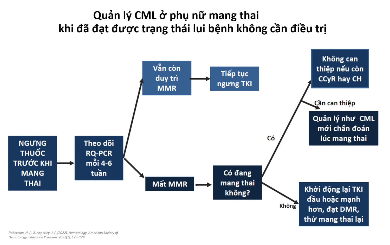 Quan ly CML o phu nu mang thai da dat trang thai lui benh khong can dieu tri